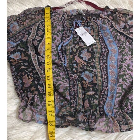 American Eagle Top Womens Size XXS chiffon Boho sheer long sleeves Blouse NWT - Picture 11 of 12